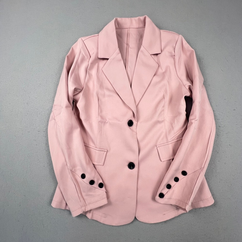 Blazer Women Medium Pink Two Button Long Sleeve Professional Career Casual Temu